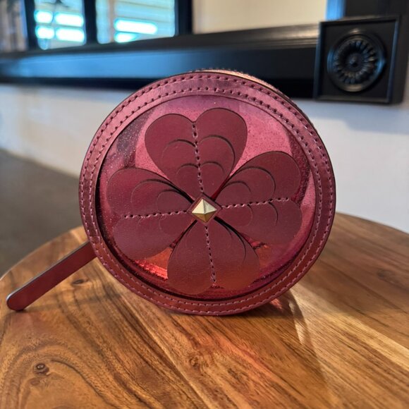 kate spade Handbags - Kate Spade Sabine Small Round Cosmetic / Jewelry Case — Metallic Pink Sapphire